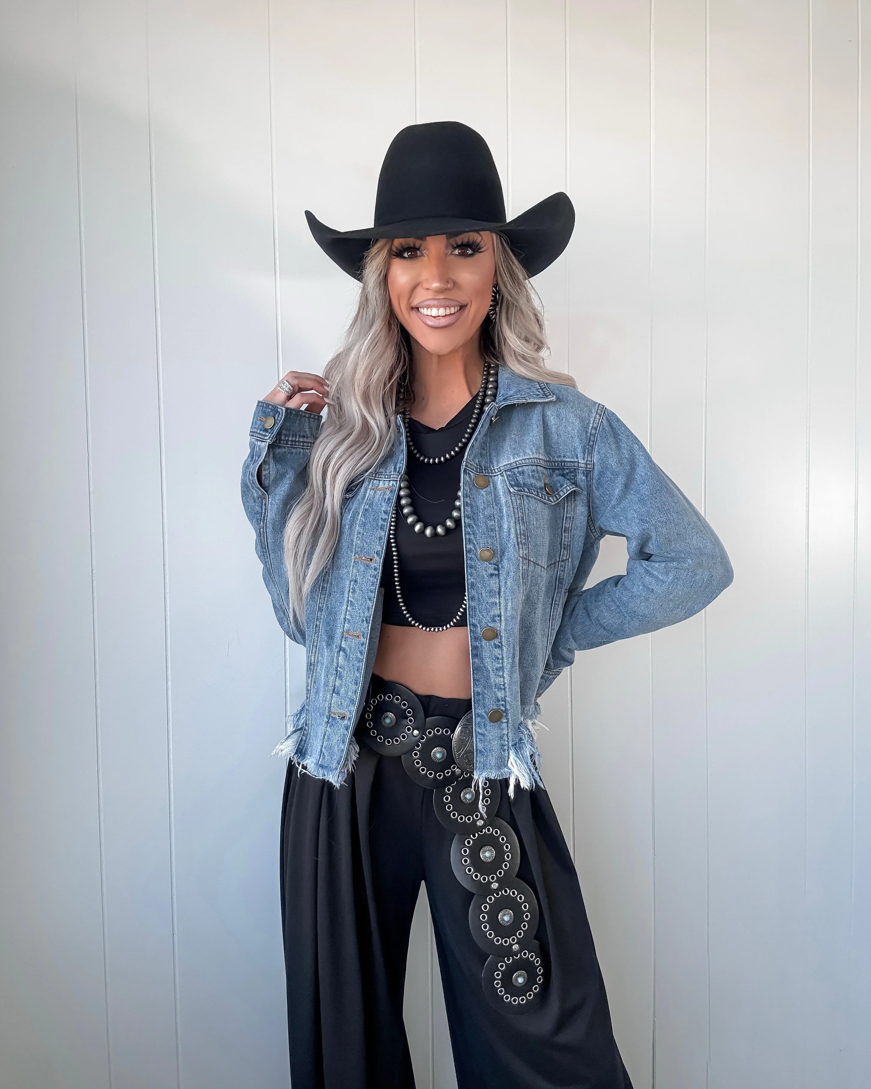 Denim Dreams Frayed Hem Jacket - Image 4