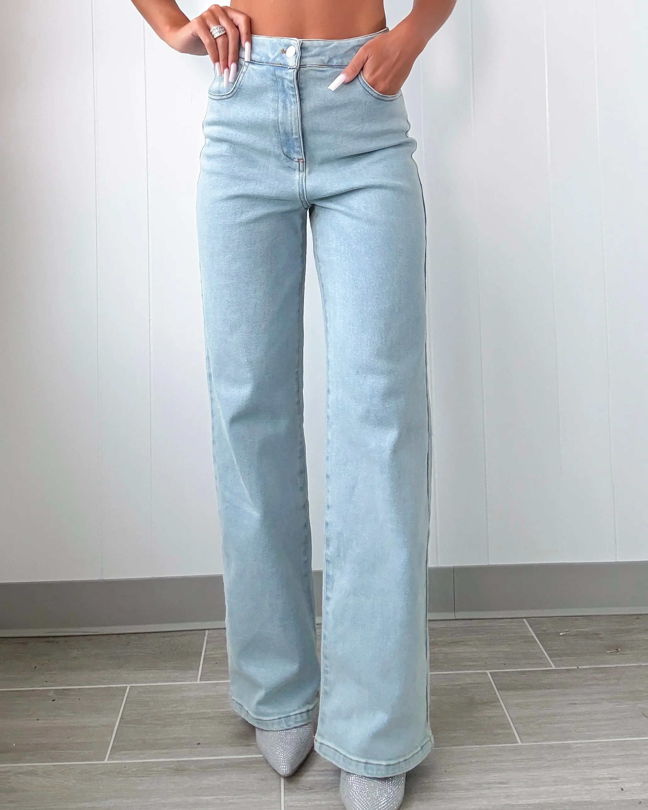 Statement Shift Pants Set - Denim - Image 5