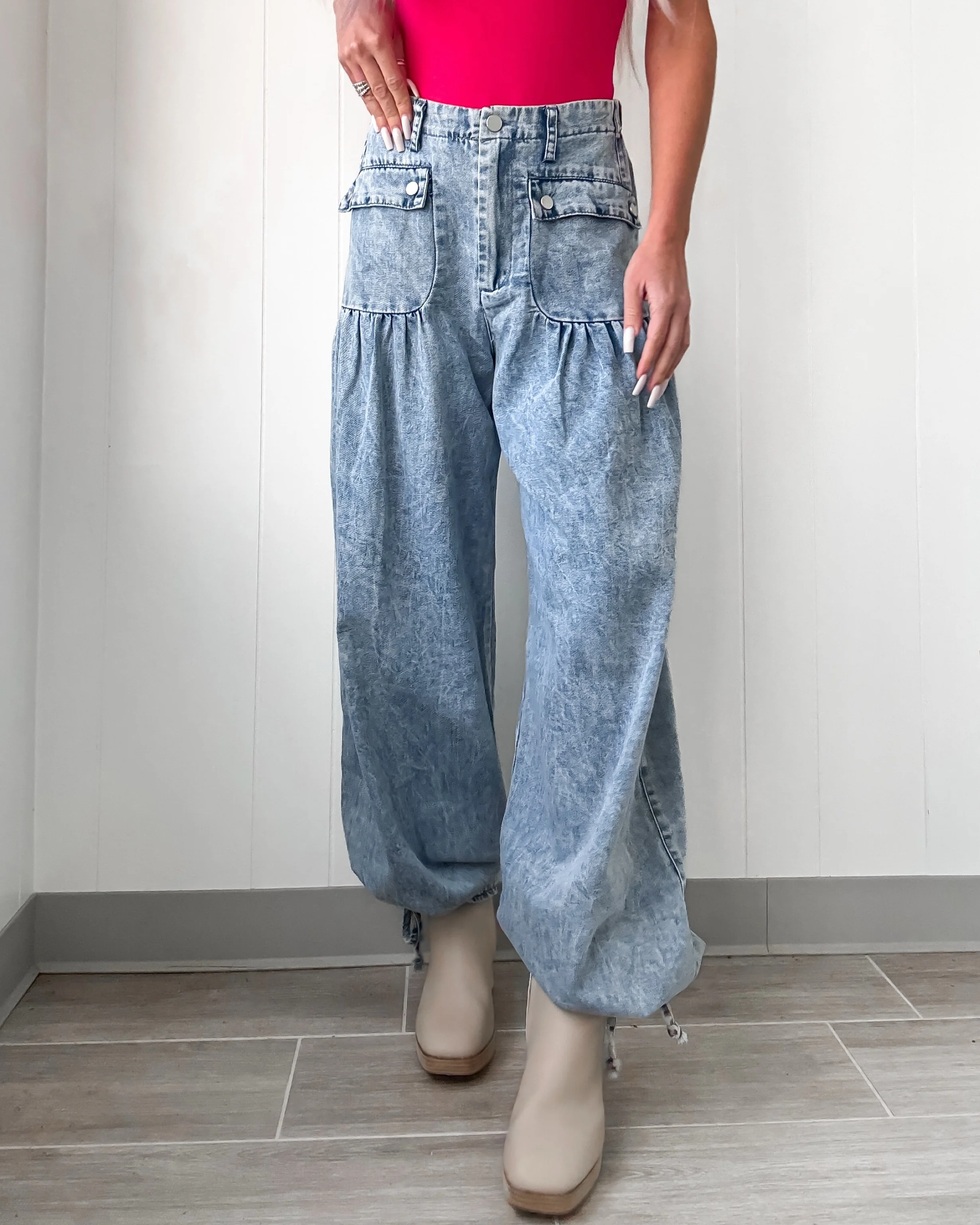 Taylor Wide Leg Pants - Light Denim - Image 3